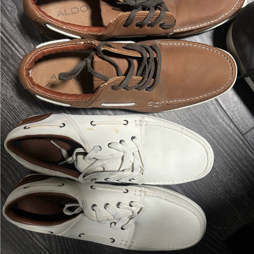 Aldo Men's Tan and White Boat Shoes
